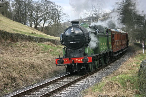 Great Northern Railway Steam Locomotive Keighley Worth Valley Railway Fevereiro — Fotografia de Stock