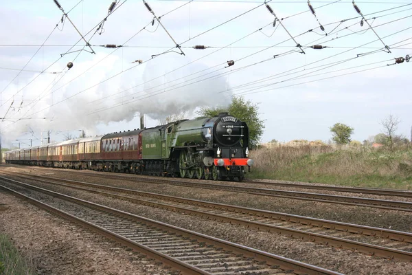 Steam Locomotive Tornado Yorkshire Pullman Charer Copmanthorpe Yorkshire Velká Británie — Stock fotografie