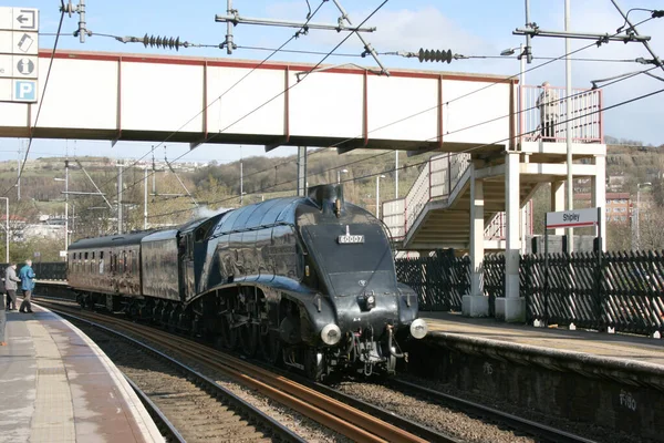 Steam Locomotive Sir Nigel Gresley Way Grosmont Carnforth Shipley Yorkshire Stock Image