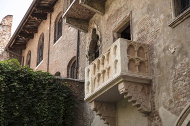 Verona, İtalya, Avrupa, Ağustos 2019, Romeo ve Juliet 'ten Balkon