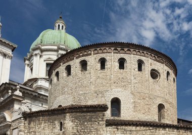 Brescia, İtalya, Avrupa, Ağustos 2019 Eski Katedral manzarası, Duomo Vecchio