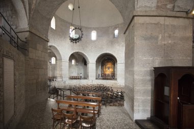 Brescia, İtalya, Avrupa, Ağustos 2019 Eski Katedral manzarası, Duomo Vecchio