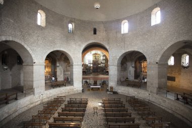 Brescia, İtalya, Avrupa, Ağustos 2019 Eski Katedral manzarası, Duomo Vecchio