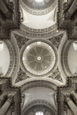 Brescia, İtalya, Avrupa, Ağustos 2019, Yeni Katedral 'in iç manzarası, Duomo Nuovo