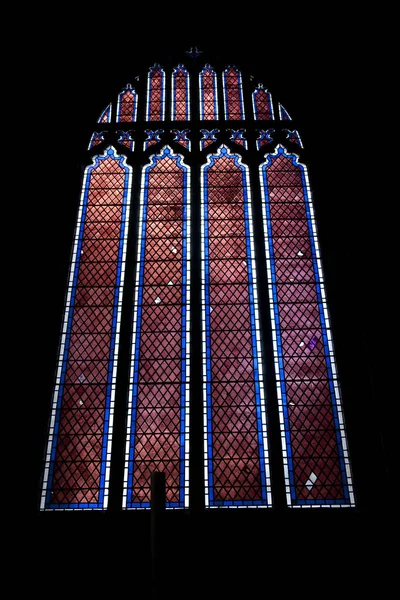 Detalhe Vitral Abadia Crowland Crowland Lincolnshire Inglaterra Abril 2013 — Fotografia de Stock