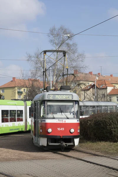 Tram Streets Brno Czech Republic 20Th February 2018 — Stock Photo, Image