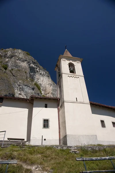 Dzwonnica Kościoła San Martino Griante Jezioro Como Włochy Sierpnia 2011 — Zdjęcie stockowe