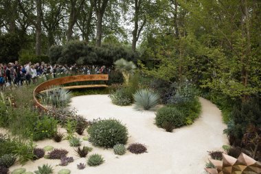 The Winton Beauty of Mathematics Gardendesigned by Nick Bailey at the Royal Chelsea Flower Show, London, UK May 2016 clipart