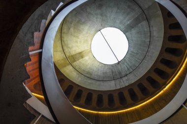 Lyon, Fransa, Avrupa, 6 Aralık 2019, Gallo-Roma Lyon-Fourviere Müzesi manzarası