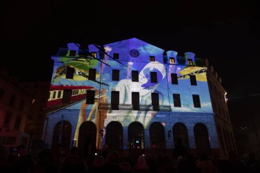 Lyon, Fransa, Avrupa, 6 Aralık 2019, Fetes des Lumieres, namı diğer Aziz Paul Gare 'nin ışık ve hayalleri festivali
