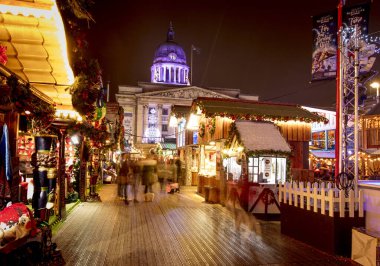 Nottingham Noel Pazarı 'nın Nottingham, Nottingham, Nottinghamshire' daki manzarası - 30 Kasım 2017