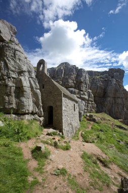 Bosherton, Pembrokeshire, Galler, İngiltere, Temmuz 2014, Saint Govans Şapeli