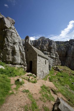 Bosherton, Pembrokeshire, Galler, İngiltere, Temmuz 2014, Saint Govans Şapeli