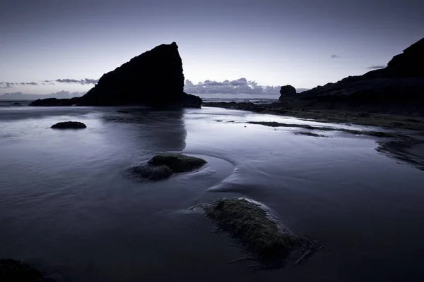 Broad Haven Sahilinin Broad Haven Pembrokeshire Galler Deki Günbatımı Manzarası — Stok fotoğraf