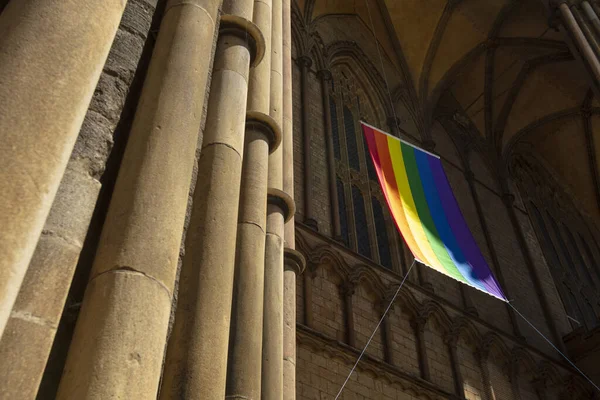 Peterborough Cambridgeshire Reino Unido Julho 2019 View Pride Flag Hanging — Fotografia de Stock