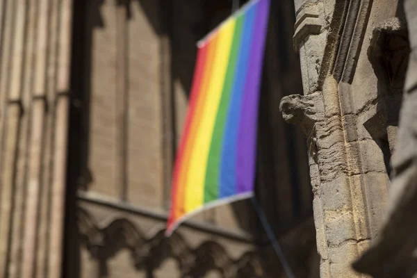 Peterborough Cambridgeshire Reino Unido Julho 2019 View Pride Flag Hanging — Fotografia de Stock