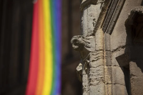 Peterborough Cambridgeshire Reino Unido Julho 2019 View Pride Flag Hanging — Fotografia de Stock