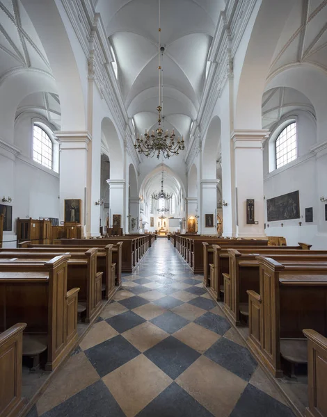 Varsóvia Polônia Europa Dezembro 2018 Nave Interior Fotografada Igreja Hyacinths — Fotografia de Stock