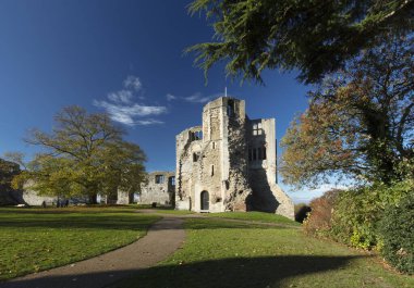 Newark Castle Gardens, Newark, Nottinghamshire, İngiltere, Ekim 2018 - Newark Kalesi 'nden geriye kalanlar
