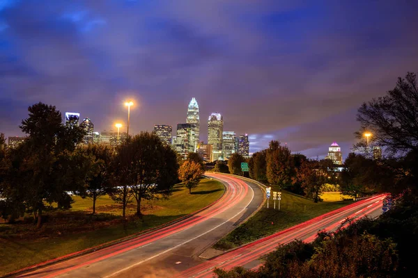 Skyline du centre-ville de Charlotte en Caroline du Nord — Photo
