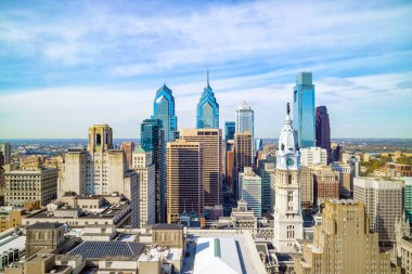 Şehir siluetinin Philadelphia Üstten Görünüm