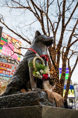 Hachiko statue in Shibuya Tokyo clipart