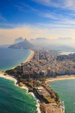 Rio de Janeiro, Brezilya için Copacabana Plajı ve Ipanema Plajı