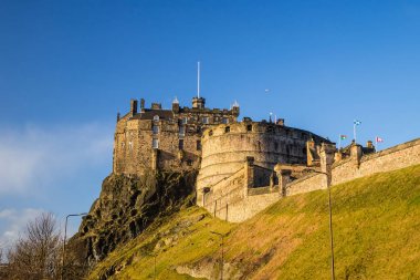 İskoçya 'daki Edinburgh Kalesi manzarası