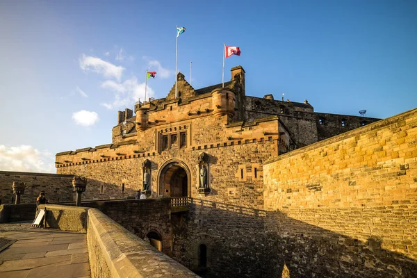 Widok na zamek Edinburgh w Szkocji — Zdjęcie stockowe