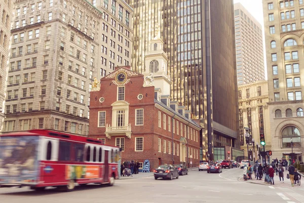 Boston Old State House buiding em Massachusetts — Fotografia de Stock