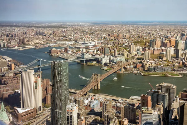 Манхеттен Нью Йорк Skyline Пташиного Польоту — стокове фото