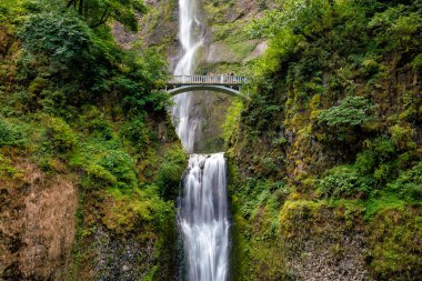Columbia River Gorge yakınındaki Portland Oregon Multnomah Falls.