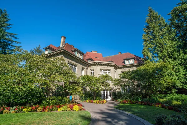 Portland Oregon Julio 2016 Pittock Mansion Famoso Monumento Atracción Turística — Foto de Stock
