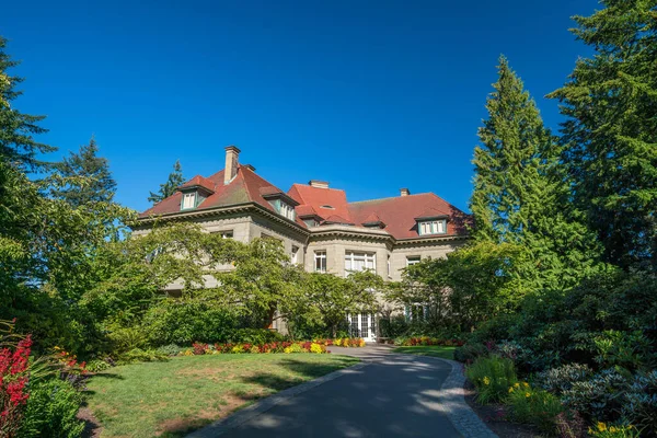 Portland Oregon Julio 2016 Pittock Mansion Famoso Monumento Atracción Turística — Foto de Stock