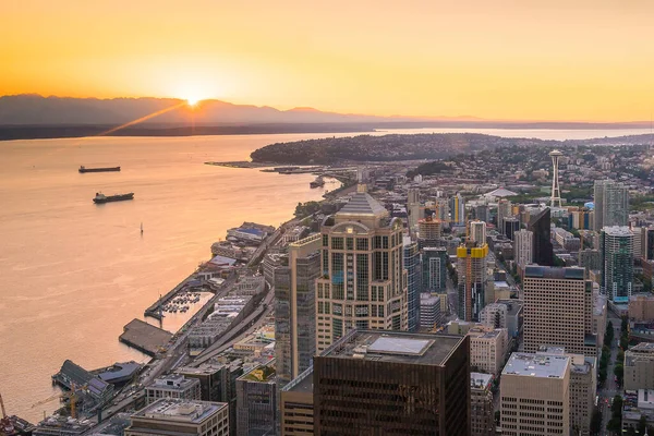 Seattle Şehir Merkezinin Washington Abd Deki Ufuk Çizgisi — Stok fotoğraf