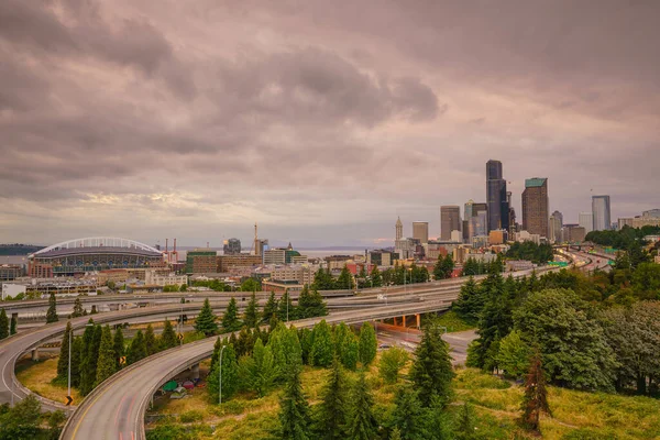 Widok Panoramę Seattle Seattle Waszyngton Usa — Zdjęcie stockowe