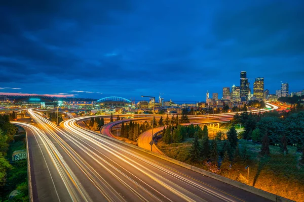 シアトルのダウンタウンのスカイラインの眺めワシントン アメリカ — ストック写真