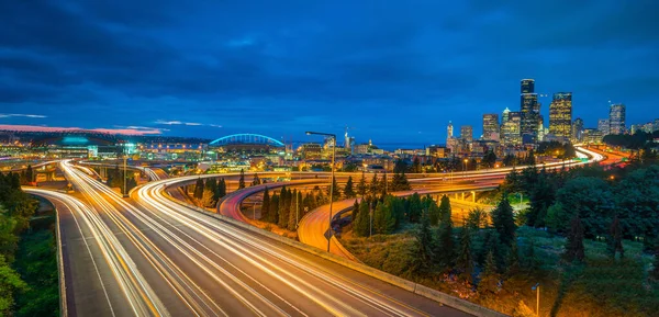 Seattle Şehir Merkezinin Washington Abd Deki Ufuk Çizgisi — Stok fotoğraf