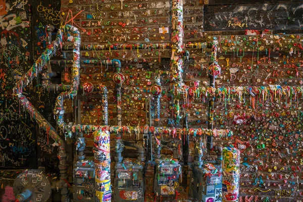 Seattle July Market Theater Gum Wall Downtown Seattle July 2016 — Stockfoto