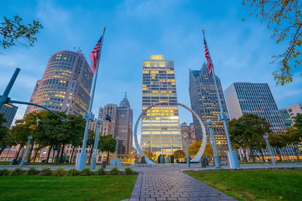 Vista Centro Detroit Riverfront Michigan Eua — Fotografia de Stock