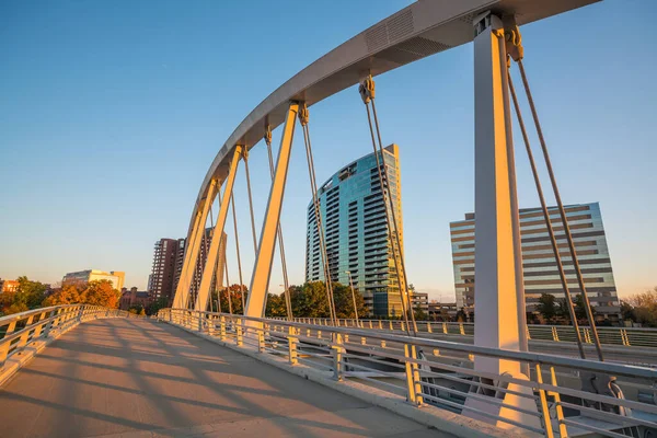 Vista Del Centro Columbus Ohio Skyline Atardecer — Foto de Stock