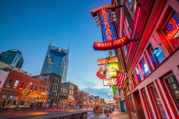 Nashville Nov Neon Signs Lower Broadway Area November 2016 Nashville — Stockfoto