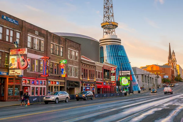 Nashville Nov Neon Assina Lower Broadway Area Novembro 2016 Nashville — Fotografia de Stock