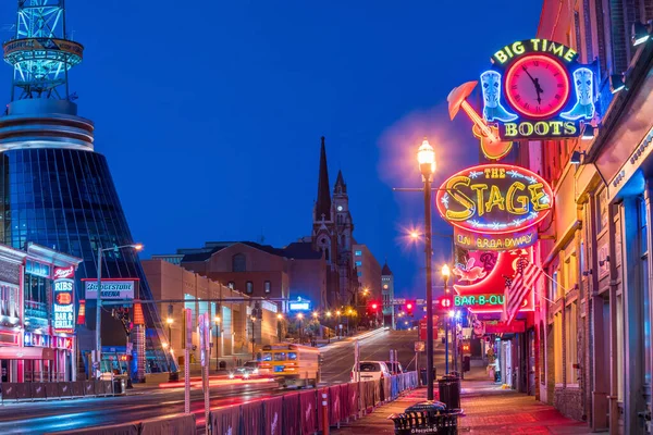 Nashville Nov Insegne Neon Nella Lower Broadway Area Novembre 2016 — Foto Stock