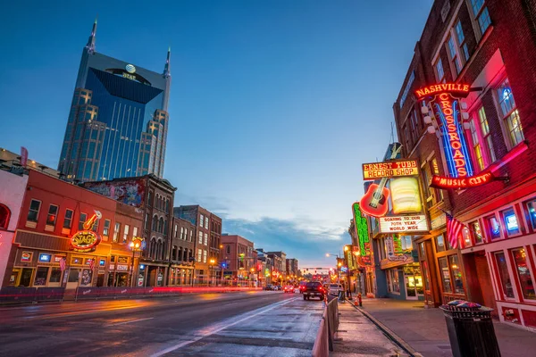 Nashville Nov Neon Assina Lower Broadway Area Novembro 2016 Nashville — Fotografia de Stock