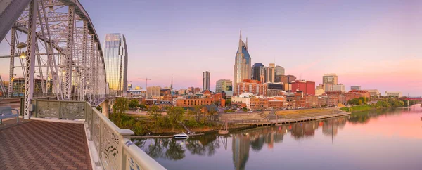 Nashville Tennessee Belvárosa Cumberland Folyóval Usa Ban — Stock Fotó