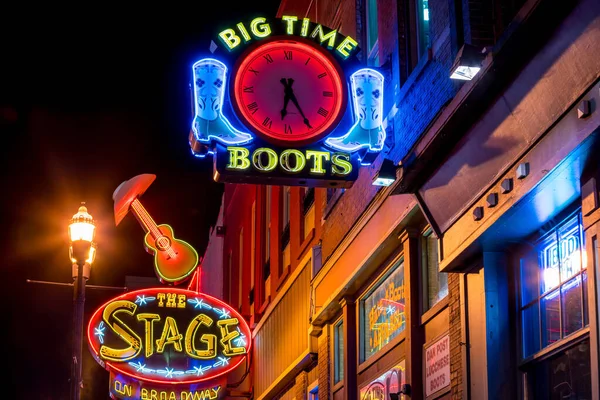 Nashville Nov Neon Signs Lower Broadway Area November 2016 Nashville — Stock fotografie