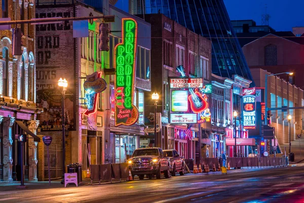 Nashville Nov Neon Signs Lower Broadway Area November 2016 Nashville — 图库照片