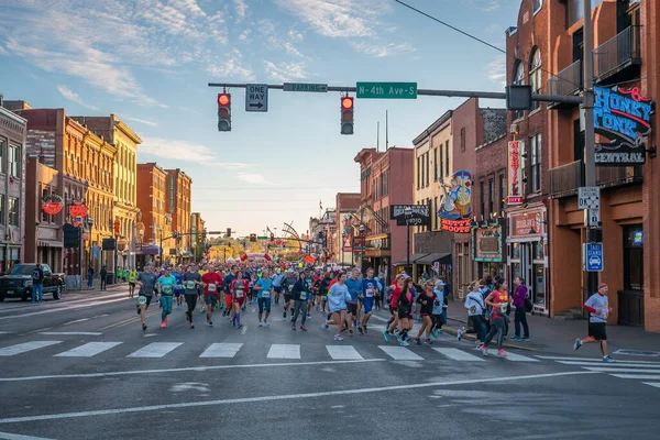 Nashville Nov People Running Lower Broadway Area November 2016 Nashville — Stockfoto