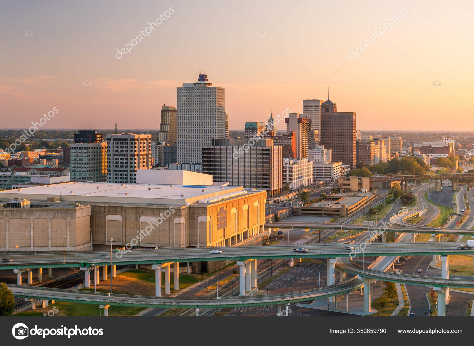 Aerial View Downtown Memphis Skyline Tennessee Usa Stock Editorial